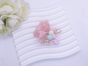 春日花花髮夾 髮飾 兒童頭飾 | 淡粉色