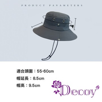 【Decoy】戶外登山＊遮陽防曬輕盈速乾透氣拉繩鈕釦一帽兩用漁夫牛仔帽/顏色可選