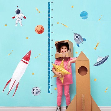 JB Design - 時尚壁貼-太空火箭身高貼 (50cm*70cm)