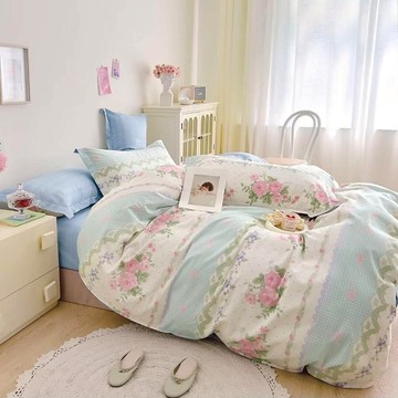 Pure One 單人床包被套組-純棉 台灣製  床包186 x 105cm + 被套195 x 135cm + 枕套75 x 45cm  春野星漫