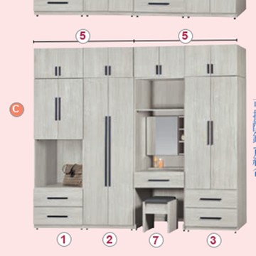 AS DESIGN雅司家具-喬爾10尺衣櫃-C款303.2*56*240CM