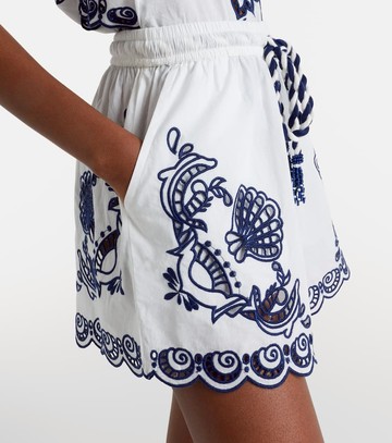 Farm Rio Floral embroidered cotton shorts