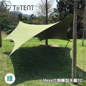 【TiiTENT】Hexa六角蝶型天幕TC 2024 新款《軍綠》THXKH670TC/天幕布/帳篷頂布/遮陽帳