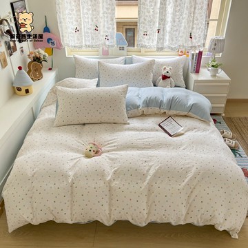 ins小清新水洗優嘉棉床包組 親膚透氣 適合裸睡 被套 枕套 床包四件組 單人 雙人 雙人加大