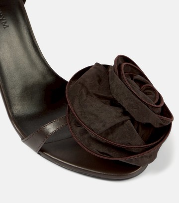 Magda Butrym Floral-appliqué satin sandals