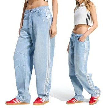 Adidas Gfx Banana Pant 女款 淺藍色 可口可樂 聯名 寬鬆 牛仔 丹寧 休閒 長褲 KY7563
