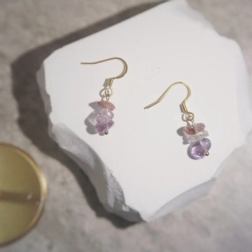 古老能量   超七碎石耳環 耳墜 / 無耳洞耳夾