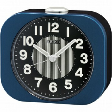 seiko SK037 精工鐘 (QHE206L) 嗶嗶鬧鈴夜光指針貪睡鬧鐘 藍 9.9 x 11.3 x 4.6 cm｜樂天全館特惠中★指定刷卡回饋10%