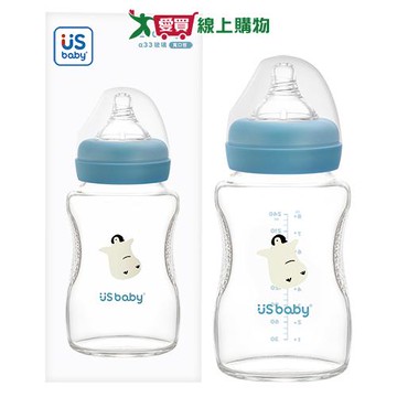 優生 真母感玻璃瓶 寬口徑 L240ml-企鵝 台灣製 超耐熱玻璃 人體工學 通過8大重金屬檢驗 抗化學侵蝕 奶瓶【愛買】