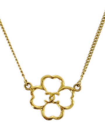 CHANEL Pre-Owned - 1990-2009 clover-pendant gold-plated necklace - women - Gold Plated - One Size