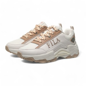FILA 休閒鞋 ACADEMIC 米白棕 皮革 復古 老爹鞋 女 5J939Y177