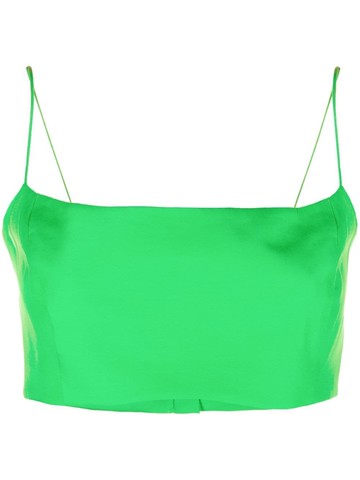 GAUGE81 - cropped square-neck top - women - Silk - XS - Green