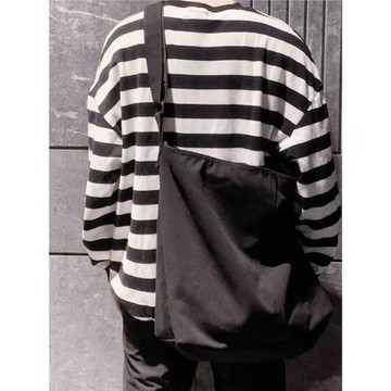 DXJ日系帆布包男大容量斜挎包慵懶風女單肩包學生郵差包男生挎包