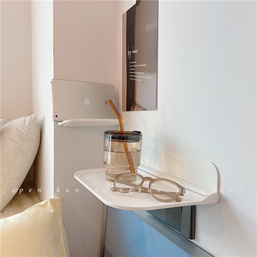 【TOVIR】浴室摺疊架馬桶牆面廁所毛巾收納神器摺疊免打孔衛生間毛巾置物架 臥室床頭置物架宿舍上鋪收納神器架子學生床邊