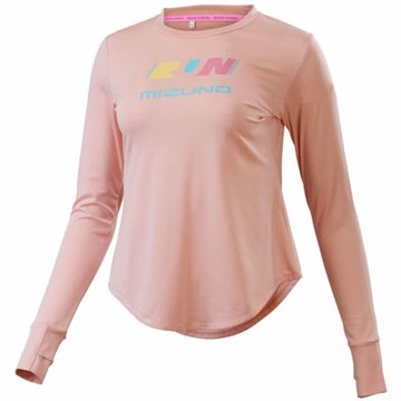MIZUNO 美津濃 長袖上衣 女 訓練 路跑 吸濕排汗 粉 J2TAC73464