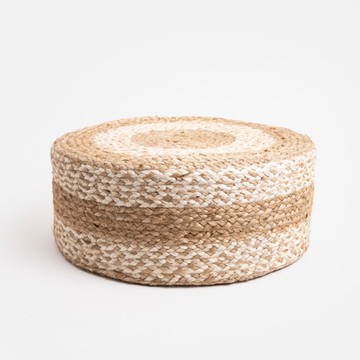 艾禮思手工編織黃麻圓型厚坐墊50x50cm 菱紋