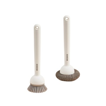 【ECOCO】意可可可旋轉長柄鍋刷 升級款 廚房 專用 洗鍋 刷子 不沾油 不傷鍋 多功能 清潔刷 家用 長柄鍋刷