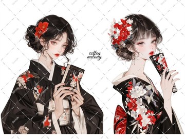 original sticker no.6316 人物貼紙 原創貼紙 人像貼紙 女孩貼紙 原創人物貼紙