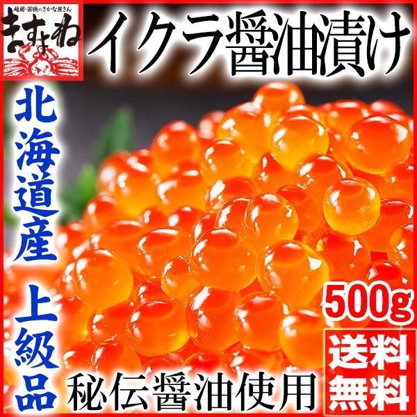 プレミアム会員7480円 イクラ いくら 魚卵 北海道産イクラ醤油漬け500g 約5人前 いくら醤油漬け 北海道 ギフト 冷凍便 魚介類 海産物 海鮮