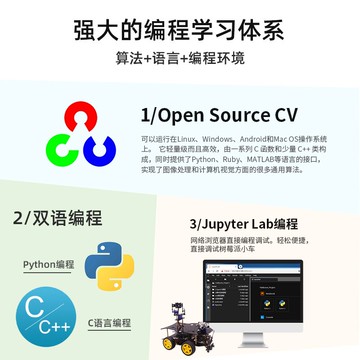 亞博智能 樹莓派4代4B小車WiFi攝像頭AI視覺python云臺機器人套件