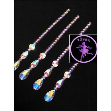 飛舞的裙邊新款拉丁舞頭飾仿奧鉆額前配飾摩登舞比賽表演鉆條發飾