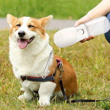 毛孩外出必備-O'Pretty 歐沛媞 Petsall 寵物外出飲水瓶(300ml)-白/粉 贈毛孩時尚造型眼鏡