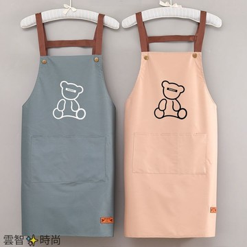 2026新款高顏值夏季新款簡約網紅圍裙女家用廚房做飯防水防油上班工作服定制logo【客製化】簡約時尚圍裙