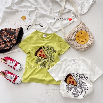 🌻🌈✨mix1001❤️美味毛線披薩造型上衣✨兒童可口PIZZA上衣 5-17