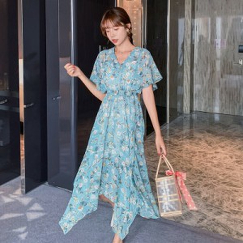 膝丈ワンピース 長袖 花柄 ボヘミアン ロングワンピース シフォン シフォンワンピース リネン夏ワンピ 春服 ワンピース マキシ ロング 大 通販 Lineポイント最大10 0 Get Lineショッピング