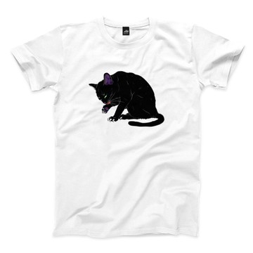 藍眼線的黑貓 - 中性版T恤 - 2色