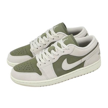 Nike 休閒鞋 Air Jordan 1 Low SE 男鞋 橄欖綠 米白 麂皮 一代 AJ1 HV4089-201