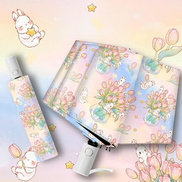 🌷台灣出貨🌷ins全自動雨傘摺疊晴雨兩用防曬紫外線太陽傘學生便攜遮陽傘治癒 全自動傘 折疊傘 自動傘 雨傘自動 摺疊