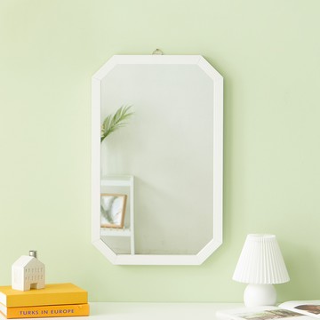 Ace Home 馬卡龍色系八角356掛壁鏡  白色