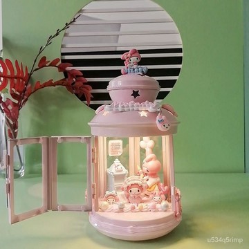 💡床頭夜燈 桌面擺件 卡通夜燈 高顔值 生日禮物 送禮 三丽鸥diy充电小夜灯送女友生日礼物名原创优品手工制作烛台女生