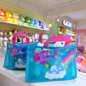 CARE BEARS 彩虹熊 睡夢 造型 網狀 透明 手提袋/代購