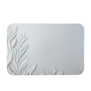 【怪獸】rubber anne 超吸軟式珪藻土吸水地墊 水韻之影(60x40cm) -銀藍