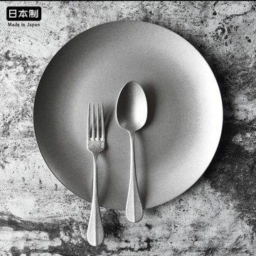 日本青芳盤子進口不銹鋼AOYOSHI磨砂露營圓淺盤復古日式金屬餐盤