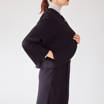 充滿溫柔的針織外套式夾克 | 黑色