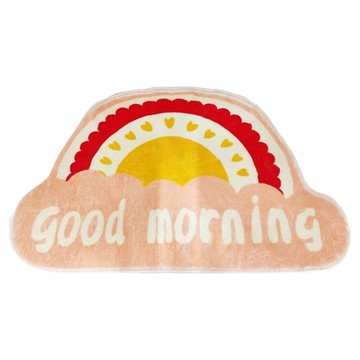 喬木居家 彩虹造型仿羊絨浴室地墊 底部點狀防滑 絨毛厚實柔軟  40 x 60cm  早安彩虹  1個