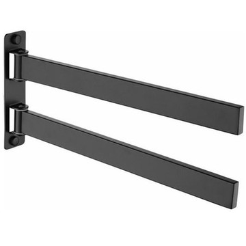 典雅黑不銹鋼雙排毛巾桿