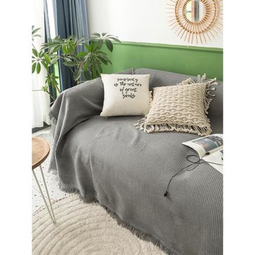 網紅ins北歐純色全蓋沙發布沙發巾萬能沙發毯防滑防塵沙發墊套罩