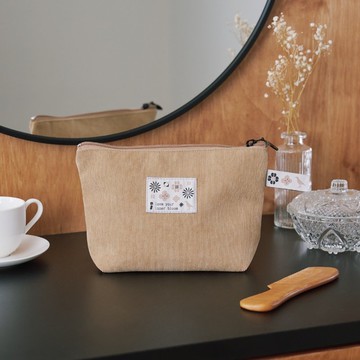 拉鏈梯形收納包/I系列/大地棕