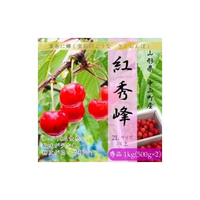 ふるさと納税 山形県 中山町 山形県中山町産 さくらんぼ＜紅秀峰＞秀品　500g×2P　約1kg　2Lサイズ以上