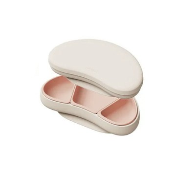 【安琪兒婦嬰百貨】韓國 MOYUUM 白金矽膠吸盤式組合餐盤組-可頌白