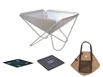 ├登山樂┤日本Snow Peak M 焚火台四件套裝組/框架+碳床+底板+攜行袋 # SET-111