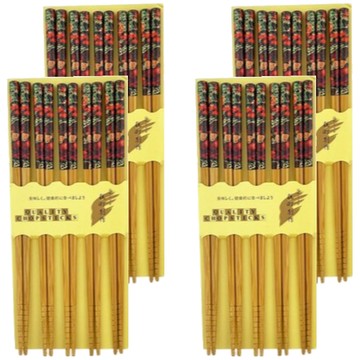 上龍 A級牡丹筷子 天然竹製22.5cm  5雙  牡丹17  4包