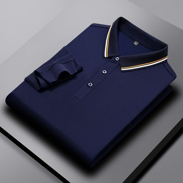 【新款熱賣】男裝秋季新款長袖吸濕透氣商務男式polo衫時尚休閑男士polo