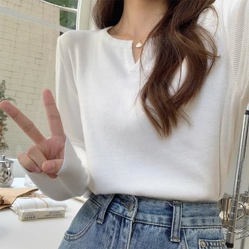 早秋2026新款薄打底衫內搭針織上衣女設計感小眾初秋獨特別致毛衣