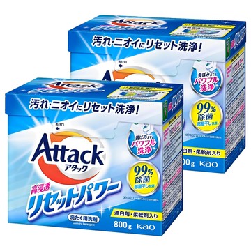 Attack 一匙靈 日本境內款 高浸透酵素洗衣粉  2個  800g