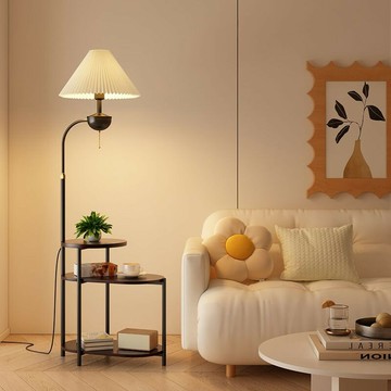 免運 可開票 燈具 落地燈 立燈 檯燈 立式燈 北歐落地燈客廳新款沙發燈多層置物裝飾擺件茶幾燈臥室床頭燈 快速出貨DDD1111